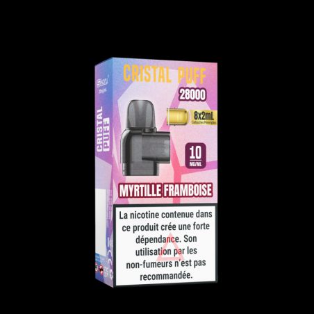 Cartouche Cristal Puff 28K x8 - Myrtille Framboise 0mg, 10mg & 20mg | Vape Saveur Intense