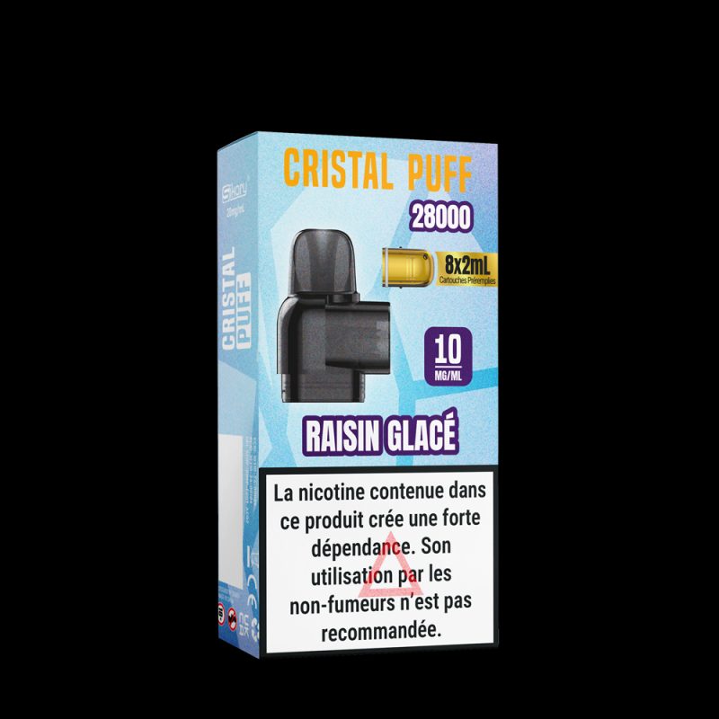 Cartouche Cristal Puff 28K x8 - Raisin Glacé 10mg & 20mg | Vape Fruitée Intense Cartouche Cristal Puff 28K x8 - Raisin Glacé 10mg & 20mg | Vape Fruitée Intense
