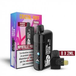 Cristal Puff 28K Myrtille Framboise 0mg, 10mg & 20mg | Puff Intense et Saveurs Fruitées
