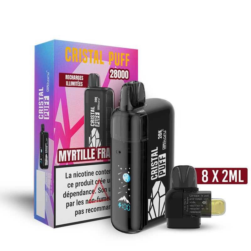 Cristal Puff 28K Myrtille Framboise 0mg, 10mg & 20mg | Puff Intense et Saveurs Fruitées Cristal Puff 28K Myrtille Framboise 0mg, 10mg & 20mg | Puff Intense et Saveurs Fruitées