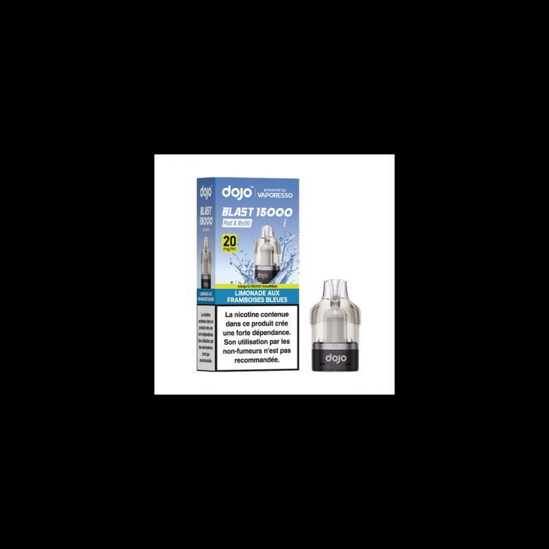 Limonade aux framboises bleus - Cartouche Dojo Blast - 10mL 20mg - Vaporesso Limonade aux framboises bleus - Cartouche Dojo Blast - 10mL 20mg - Vaporesso