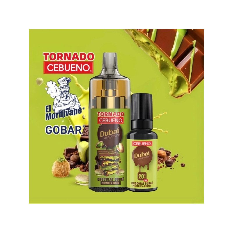 Chocolat Dubai - Tornado 10K 800mAh TPD EU Cebueno 10ml / 2% - Cebueno x Tornado 10K by Gobar Chocolat Dubai - Tornado 10K 800mAh TPD EU Cebueno 10ml / 2% - Cebueno x Tornado 10K by Gobar