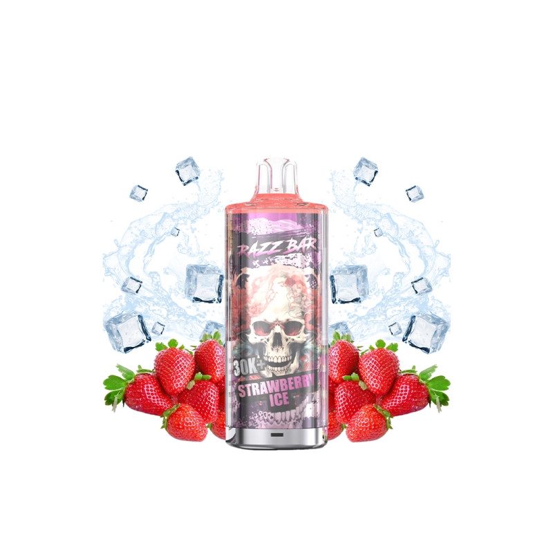 Strawberry Ice - Pack 30K 650mAh 20 2ml / 20mg - RazzBar Strawberry Ice - Pack 30K 650mAh 20 2ml / 20mg - RazzBar