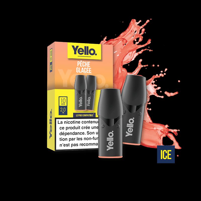 Pêche Glacée ePod - Yello - Vape Douce et Rafraîchissante au Goût de Pêche - 2 Cartouches