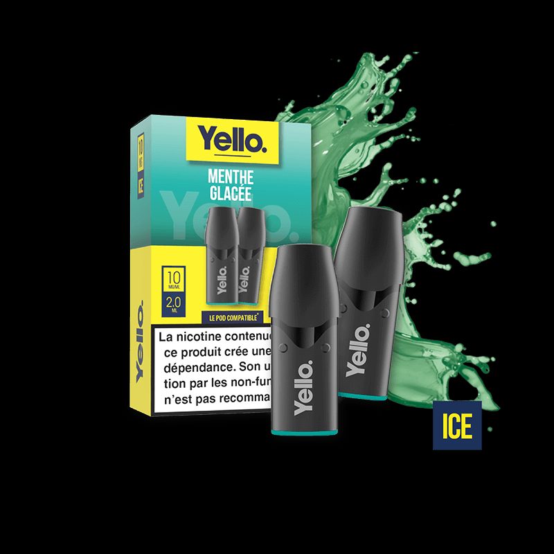 Menthe Glacée ePod - Yello - Vape Fraîche et Givrée avec Menthe Intense - 2 Cartouches Menthe Glacée ePod - Yello - Vape Fraîche et Givrée avec Menthe Intense - 2 Cartouches