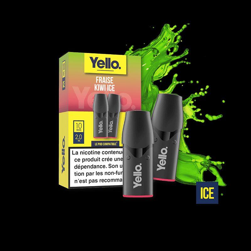 Fraise Kiwi ePod - Yello - Vape Fruitée et Rafraîchissante au Goût Fraise et Kiwi - 2 Cartouches Fraise Kiwi ePod - Yello - Vape Fruitée et Rafraîchissante au Goût Fraise et Kiwi - 2 Cartouches