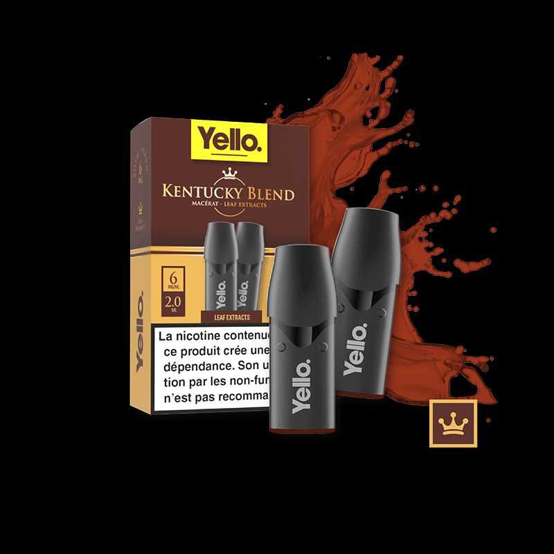 Kentucky Blend ePod - Yello - Vape Authentique au Goût Tabac Classique - 2 Cartouches Kentucky Blend ePod - Yello - Vape Authentique au Goût Tabac Classique - 2 Cartouches