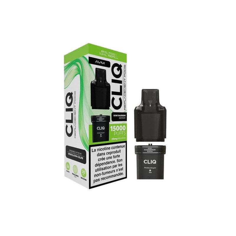 Kiwi Passion Goyave - 1 x Cartouche Pré-Remplie Cliq 2ml 10ml 20mg - AVM