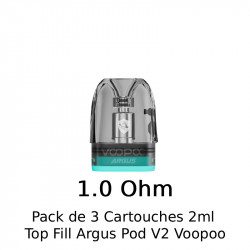 Pack de 3 Cartouches 2ml - Top Fill Argus - Pod V2 - Voopoo - 1 Ohm