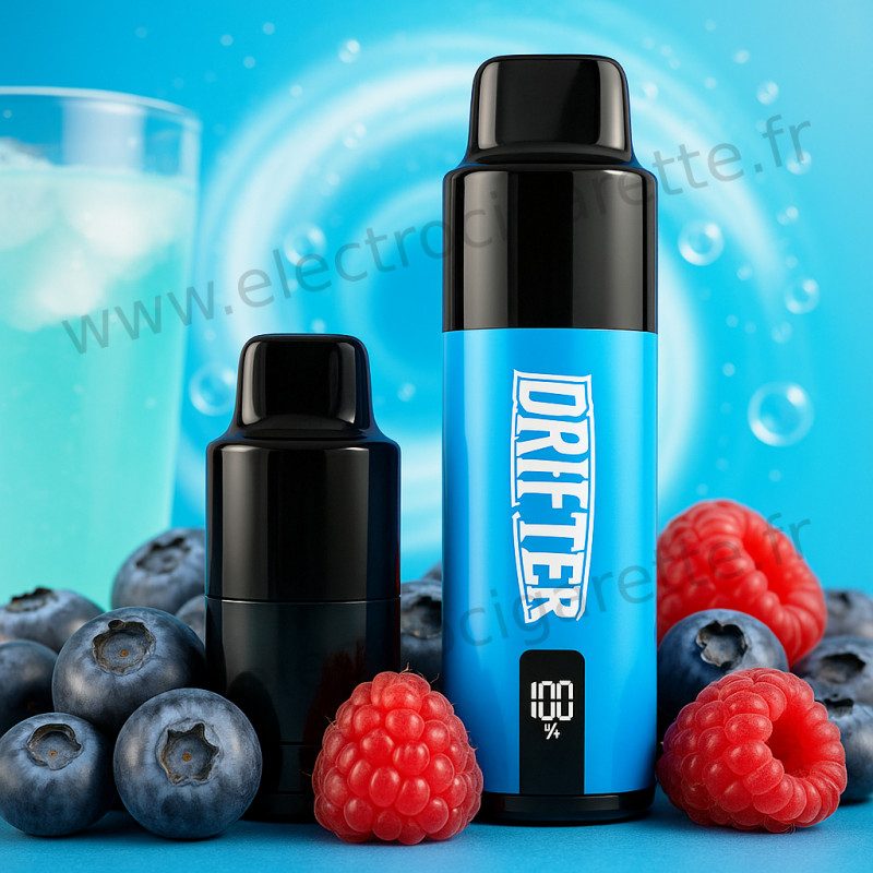 Myrtille Framboise Acidulée - Kit ou Pod Drifter Bar 6000 10 2ml 20mg - Drifter