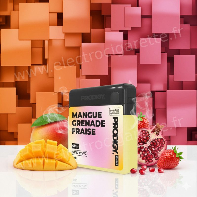 Mangue Grenade Fraise - 0mg - 25ml - Prodigy Pocket by Vape Maker