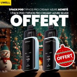 Offre Noël - Pod Typhos Pro - Creamy Azure - 6ml 3000mAh - Uwell - 1 acheté, 1 Offert
