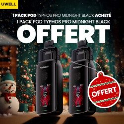 Offre Noël - Pod Typhos Pro - Midnight Black - 6ml 3000mAh - Uwell - 1 acheté, 1 Offert