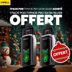 Offre Noël - Pod Typhos Pro - Satin Silver - 6ml 3000mAh - Uwell - 1 acheté, 1 Offert