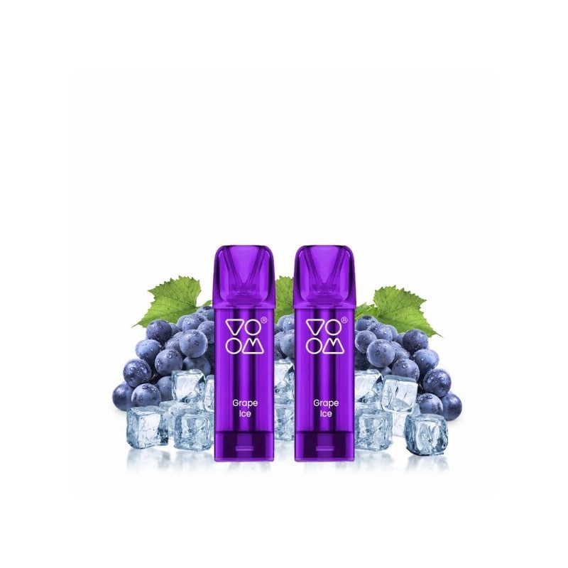 Grape Ice - 2 x Cartouches Pré-remplies Vapilo 800Puffs 20mg 2ml - Voom