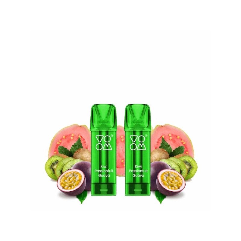 Kiwi Passion fruit Guava - 2 x Cartouches Pré-remplies Vapilo 800Puffs 20mg 2ml - Voom