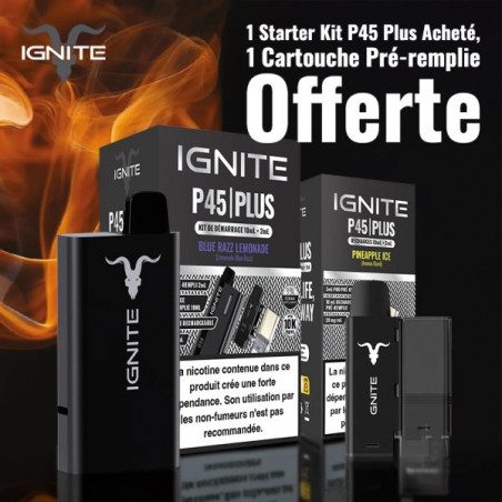 1 x Starter Kit P45 Plus Blue Razz Lemonade avec 1 x Cartouche Pineapple Ice - Ignite