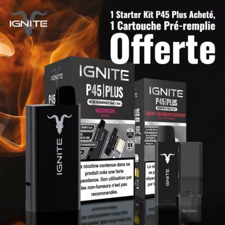 1 x Starter Kit P45 Plus Watermelon avec 1 x Cartouche Cherry Strawberry Raspberry - Ignite