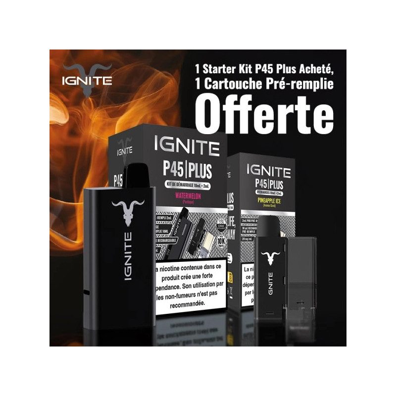 1 x Starter Kit P45 Plus Watermelon avec 1 x Cartouche Pineapple Ice - Ignite