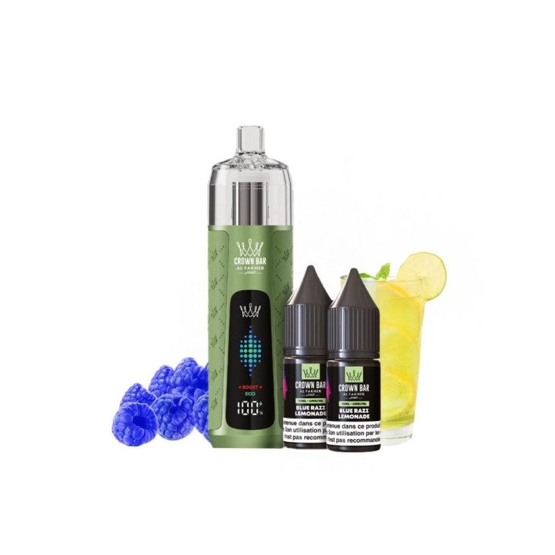 Blue Razz Lemonade - Kit Refill Pro 1000mAh 2x10ml 6mg - Crown Bar Al Fakher