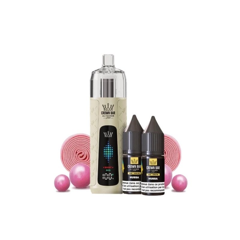 Hubba - Kit Refill Pro 1000mAh 2x10ml 6mg - Crown Bar Al Fakher