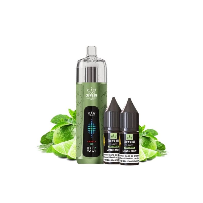 Lemon Mint - Kit Refill Pro 1000mAh 2x10ml 6mg - Crown Bar Al Fakher