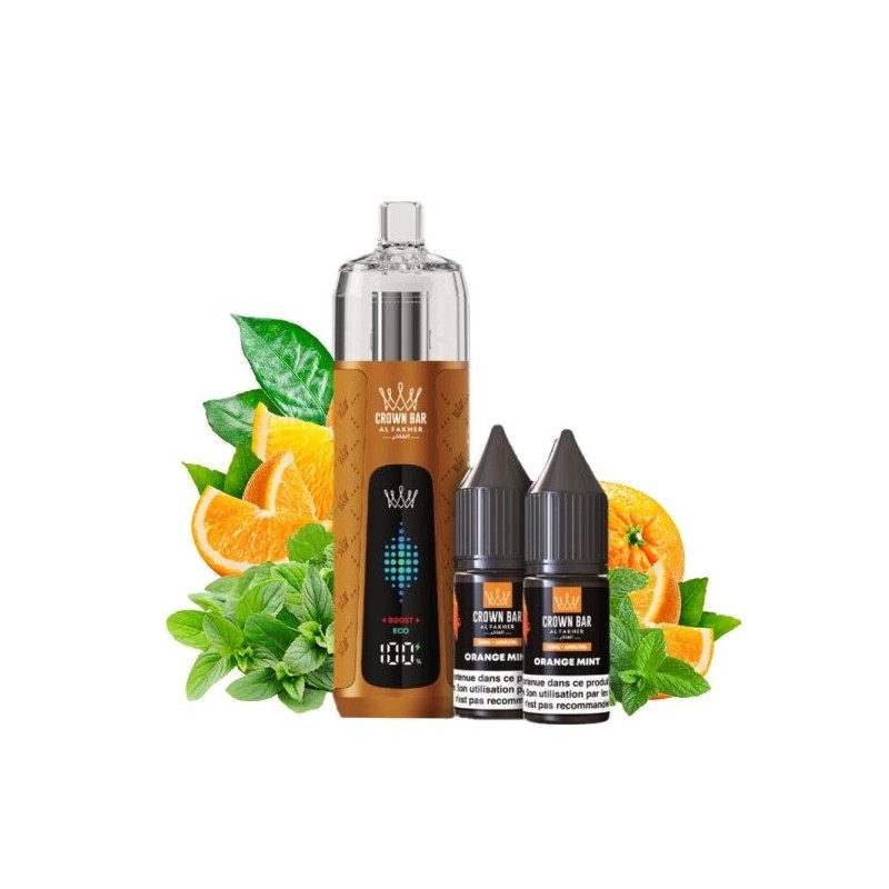 Orange Mint - Kit Refill Pro 1000mAh 2x10ml 6mg - Crown Bar Al Fakher