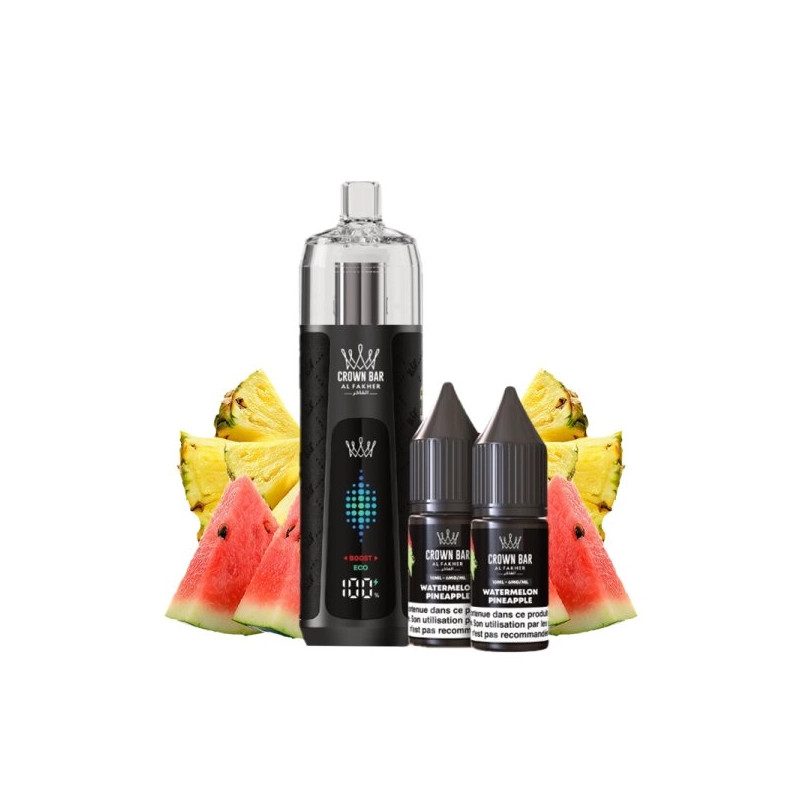 Watermelon Pineapple - Kit Refill Pro 1000mAh 2x10ml 6mg - Crown Bar Al Fakher