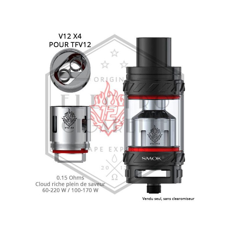 Résistance V12 X4 TFV12 - 0.15 ohm - Smoktech Résistance V12 X4 TFV12 - 0.15 ohm - Smoktech