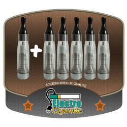 Pack de 5 Clearomizers C4 1.6 ml + 1 offert pour cigarette electronique eGo-T