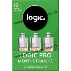 Cigarette electronique Logic Pro Chromé avec Cartouche Menthe Fraîche
