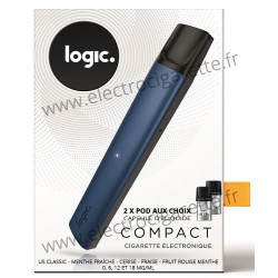 Cigarette électronique Compact Bleu avec 2 Pods - Logic Compact