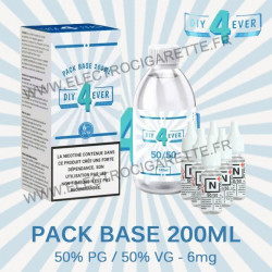 Kit Base - Diy4Ever - 200 ml - 50% PG / 50% VG - 3mg - 6 boosters de nicotine