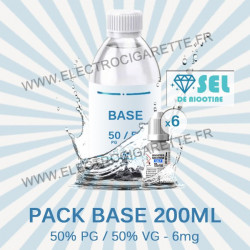 Kit Base 200 ml - 50% PG / 50% VG - 6mg Sel de Nicotine