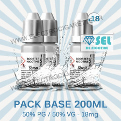 Kit Base 200 ml - 50% PG / 50% VG - 18mg Sel de Nicotine