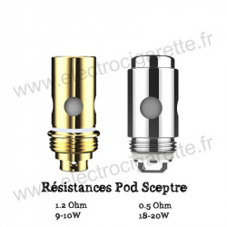 Pack de 5 x résistances Pod Sceptre 0.5 ou 1.2 Ohm - Innokin