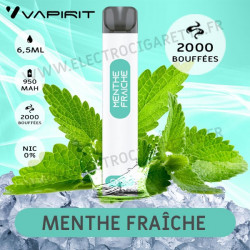 Menthe Fraîche - 2000 Puffs - Vapirit - Cigarette jetable