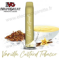 Vanilla Custard Tobacco - I Vape Great Plus - IVG - Puff Vape Pen - Cigarette jetable