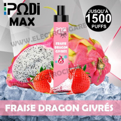 Fraise Dragon Givrés - PodiPuff Max - 1500 bouffées - Podissime - Vape Pen - Cigarette jetable