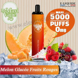 Melon Glacée Fruits Rouges - Ma maxi vape - 5000 puffs - Vape Pen - Cigarette jetable - Sans Nicotine