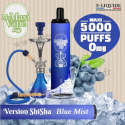 Blue Mist - Version Shisha - Ma maxi vape - 5000 puffs - Vape Pen - Cigarette jetable - Sans Nicotine