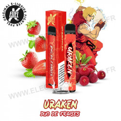 Uraken - Duo de Fraises - Fighter Fuel - Vape Pen - Cigarette jetable - 600 Puff