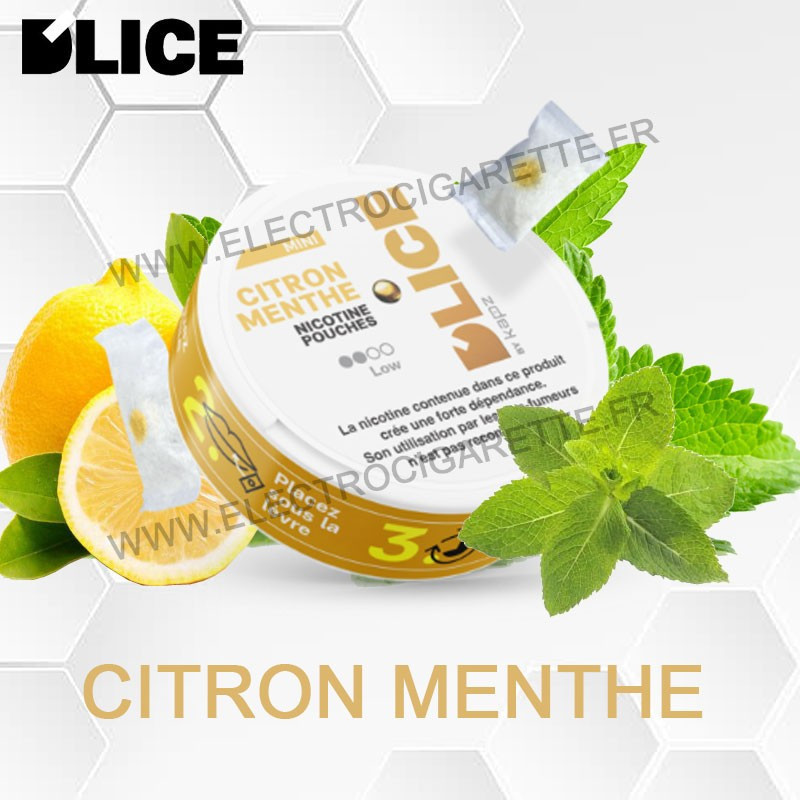 Citron Menthe - Sachets de Nicotine Pouches - DLice by Kapz - 20 sachets