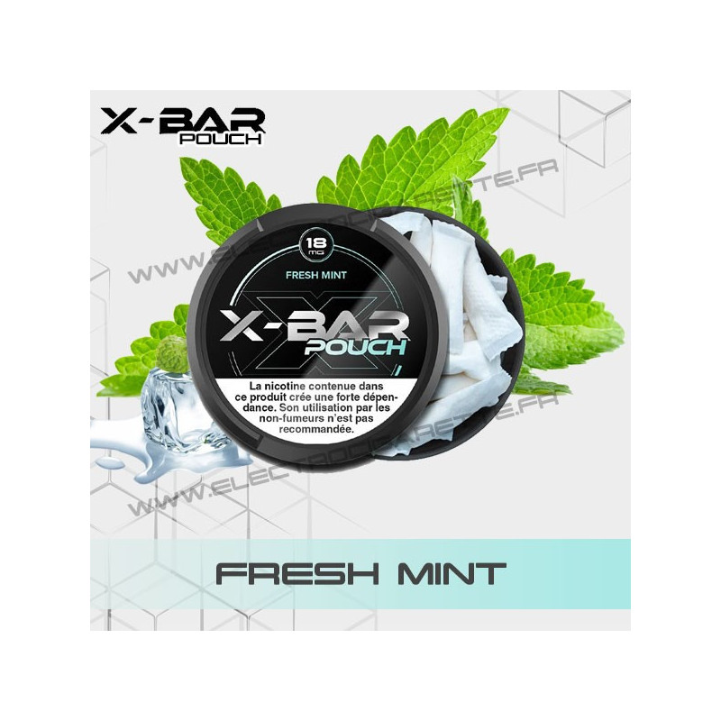 Fresh Mint - Menthe Fraiche - Sachets de Nicotine Pouch - X-Bar - 20 sachets