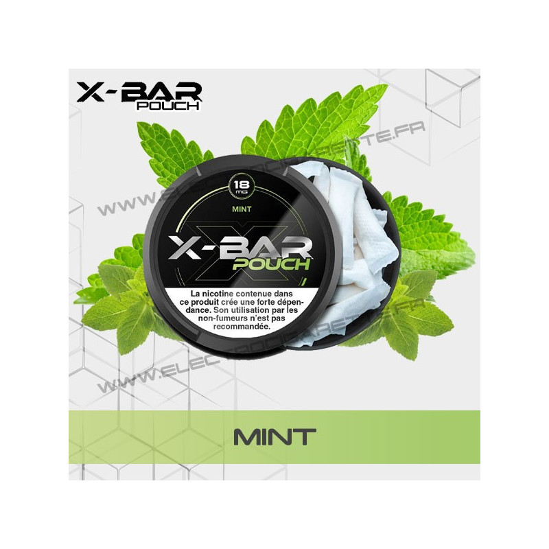 Mint - Menthe - Sachets de Nicotine Pouch - X-Bar - 20 sachets