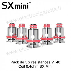 Pack de 5 résistances VT40 Coil - 0.4ohm - SX Mini