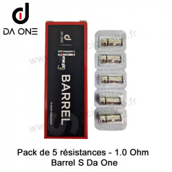 Pack de 5 x résistances - Barrel S - Da One - 1.0 Ohm