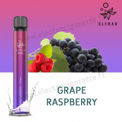 Grape Raspberry - Raisin Framboise - Elf Bar 600 v2 - 550mah 2ml - Vape Pen - Cigarette jetable
