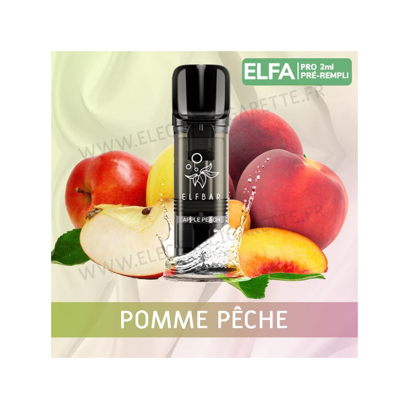 Pomme Pêche - 2 x Capsules Pod Elfa Pro par Elf Bar - 2ml - Vape Pen