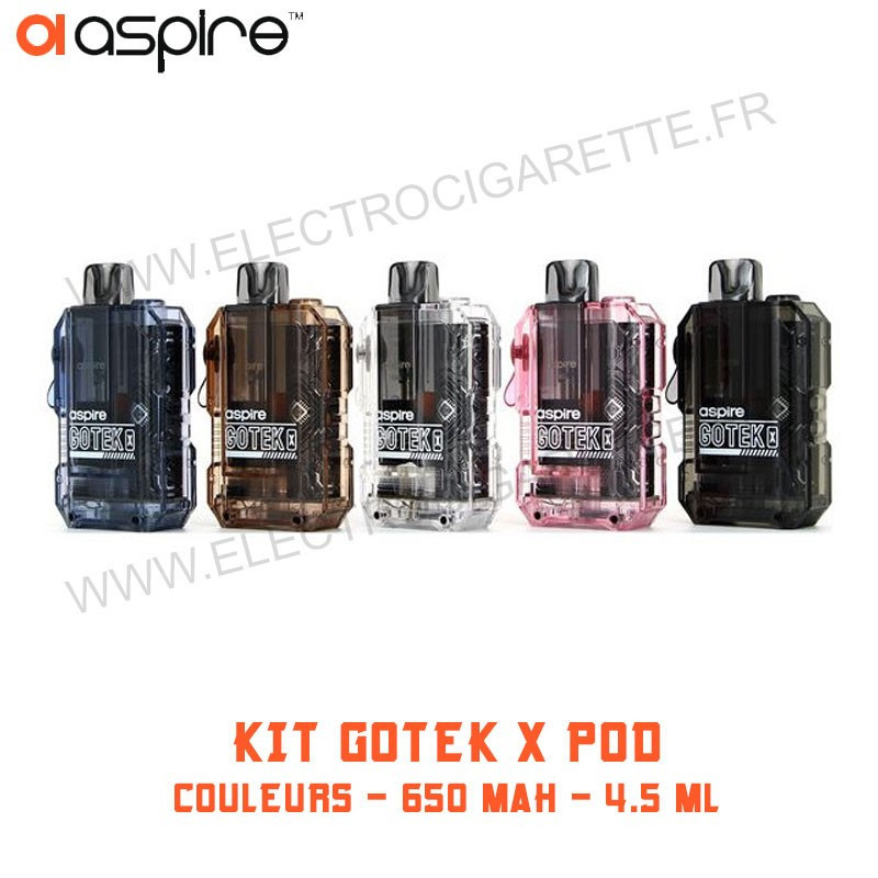 Kit Gotek X Pod - 650 mAh - 4.5ml - ASPIRE - Couleurs